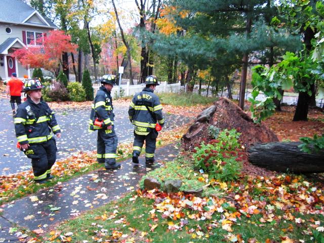 As we all lived through the Perfect Storm Sandy the Nanuet Fire Department answered the calls for help. Over 80 calls in  24 hours. Here are a few from Monday evening.    Photo By Vincent P. Tuzzolino . 10-29-2012